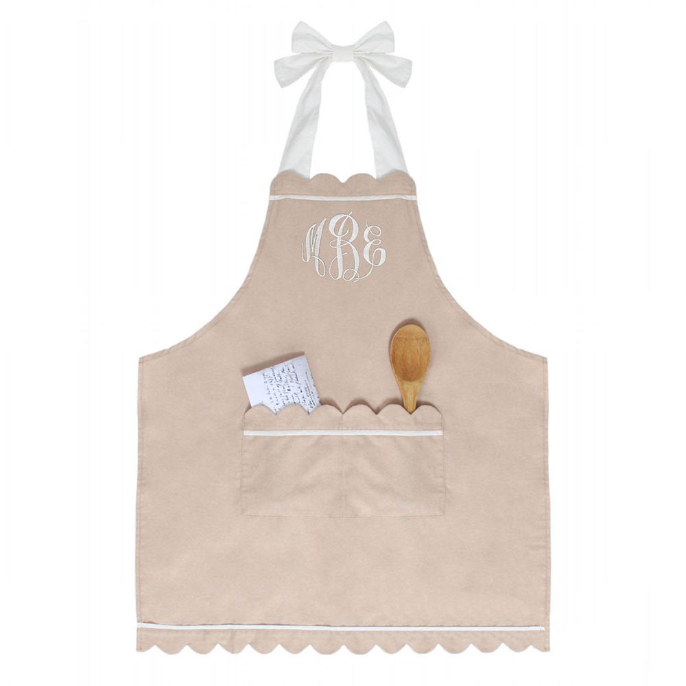 2018歐美可定制字母組合扇形圍裙家用圍裙防污純色圍裙工作圍裙