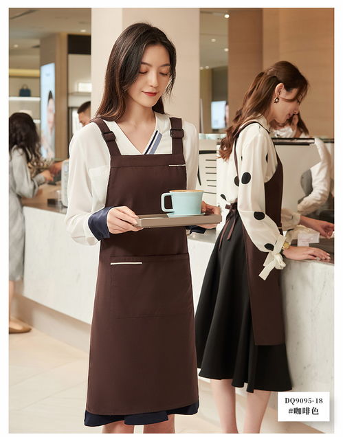 寶優妮圍裙家用廚房服務員工作罩衣日系簡約男女薄款純棉無袖圍腰