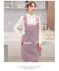 雙層防水廚房圍裙女做飯罩衣成人工作服防油韓版時(shí)尚可愛公主圍腰