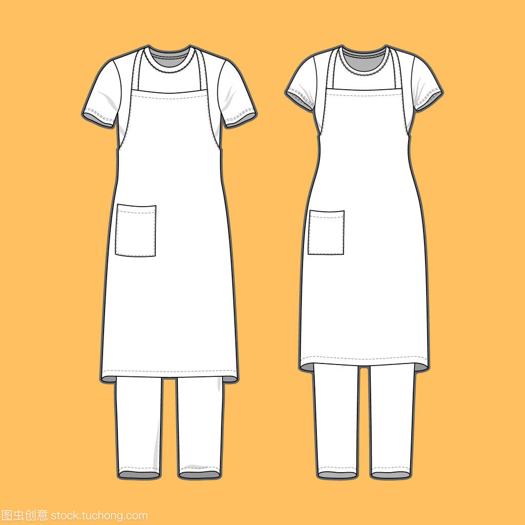 T 恤、 圍裙及褲子套