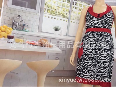 【廠家批發(fā)供應全棉印花圍裙 全棉黑色斑馬紋圍裙】價格,廠家,圖片,圍裙,義烏市鑫翔日用品-